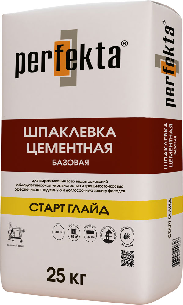 Шпаклевка фасадная базовая PERFEKTA СТАРТ ГЛАЙД (25 кг)