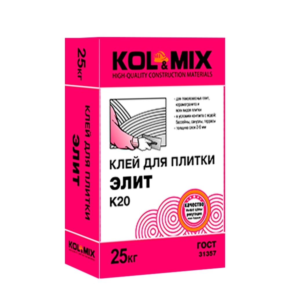 Клей для плитки Элит K20 Kol&Mix (25 кг)