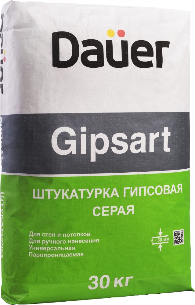 Штукатурка гипсовая DAUER Gipsart серая (30 кг)
