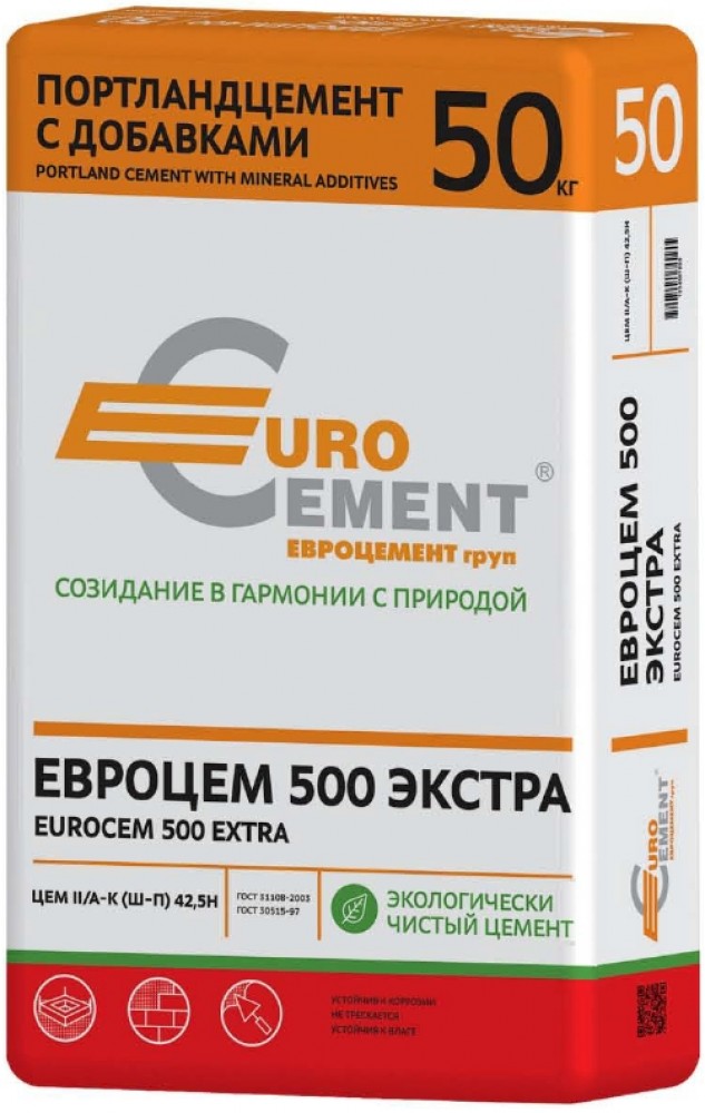 Портландцемент М-500 Extra Eurocement (50 кг)