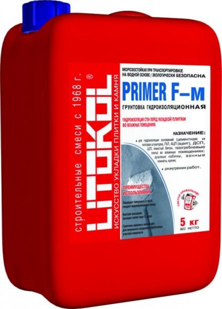 Грунтовка для обработки оснований LITOKOL PRIMER F-м (5 кг)